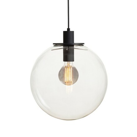RENDL BOULDER 30 závěsné svítidlo čiré sklo/černá 230V E27 15W R14393