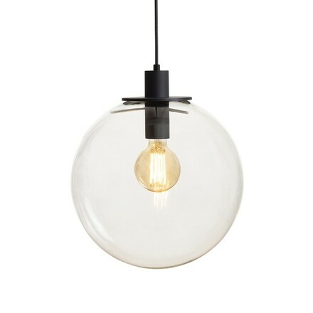 RENDL BOULDER 30 závěsné svítidlo čiré sklo/černá 230V E27 15W R14393