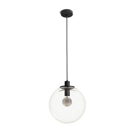 RENDL BOULDER 30 závěsné svítidlo čiré sklo/černá 230V E27 15W R14393