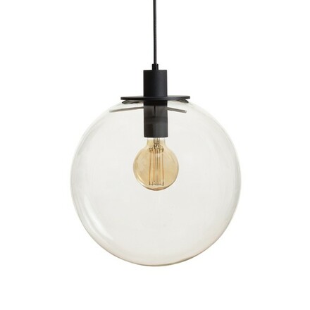RENDL BOULDER 30 závěsné svítidlo čiré sklo/černá 230V E27 15W R14393