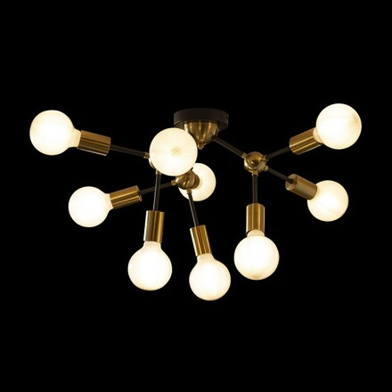 RENDL ARTEMIA 9 stropní svítidlo černá česaná mosaz 230V E27 9x15W R14397