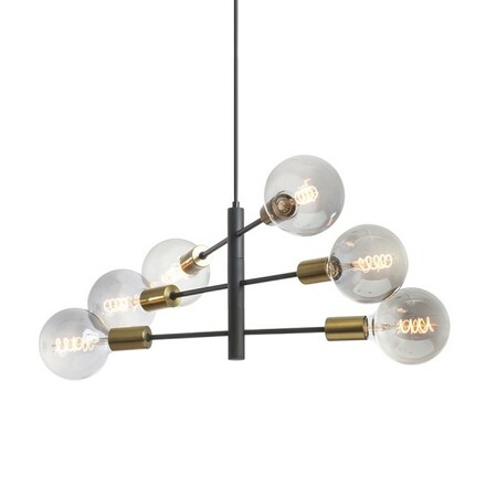 RENDL ARTEMIA 6 závěsné svítidlo černá česaná mosaz 230V E27 6x15W R14399