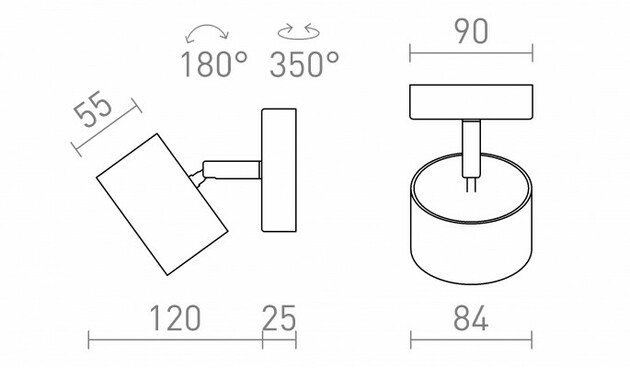 RENDL PIXEL I přisazené svítidlo bílá 230V GX53 7W R14402