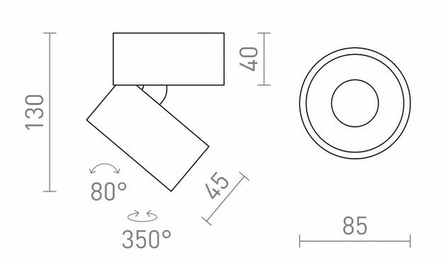 RENDL ALBANO přisazená černá/zlatá 230V LED 5W 3000K R14426