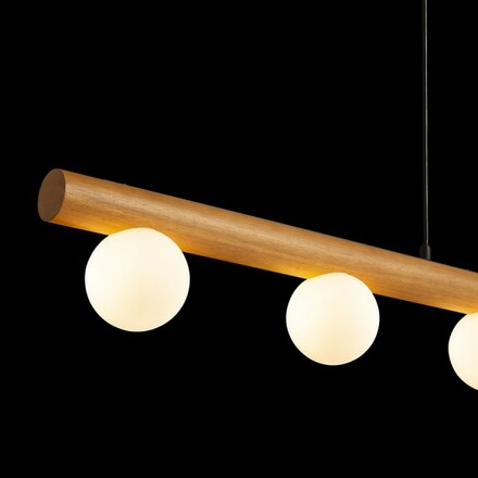 RENDL NOCTIS závěsné svítidlo dřevo/opálové sklo 230V G9 5x7W R14460