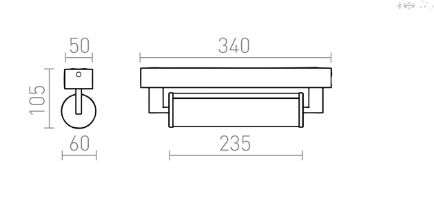 RENDL ROCCA LED nástěnná lampa, koupelnová IP44 chrom R14518