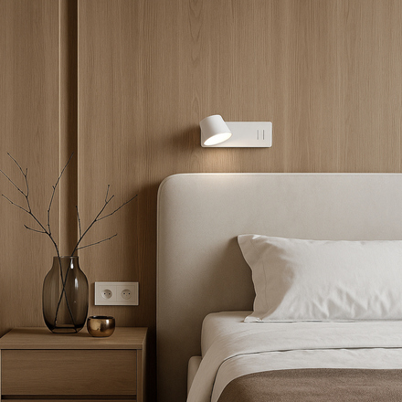 RENDL AMADEUS LED bodové světlo, k posteli bílá R14521