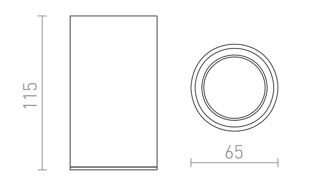 RENDL MOMA přisazené svítidlo, downlight černá R14560