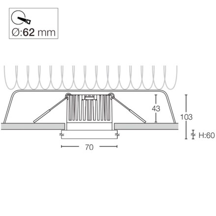 Svítidlo SLC SQUARY R62 BL 650TED 930 IP54 36d
