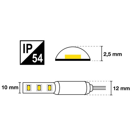 LED pásek SLC LED STRIP TW 196 5M 10MM 14,4W 1210LM 822-65 IP54