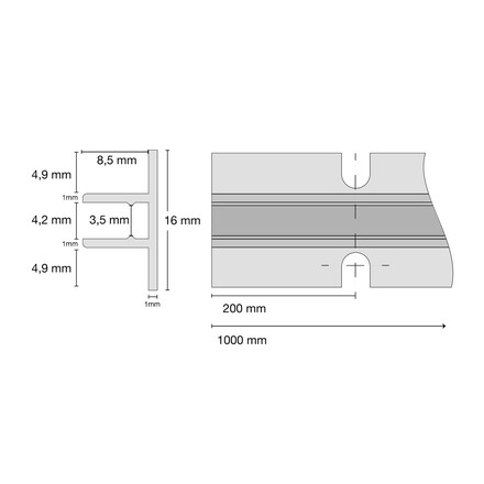 SLC profil pro Mini Neon 1m hliník Flat-U