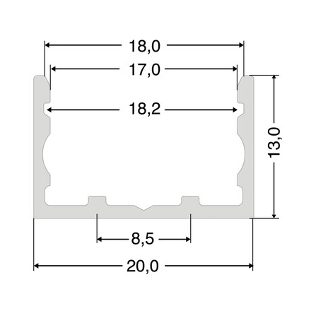 SLC montážní hliníkový profil pro 230V LED pásky 965mm
