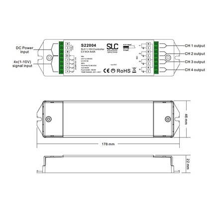 SLC Controller 4x5A 12-36V 480W 1-10V IP20 4x vstup