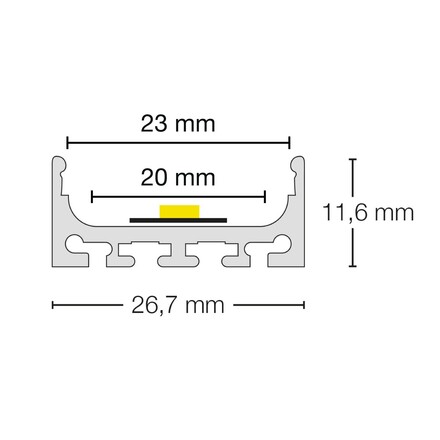 SLC profil Pro B1 2m přisazený extra nízký hliník