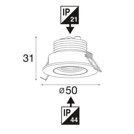 Svítidlo SLC MINIONE TILT R44 BL 930 IP44 100d