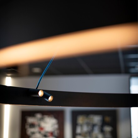 SLC LED závěsné svítidlo Ring up/down/8x spotů černé 8300lm 2700K Ra80 Zigbee IP20 +RGBW