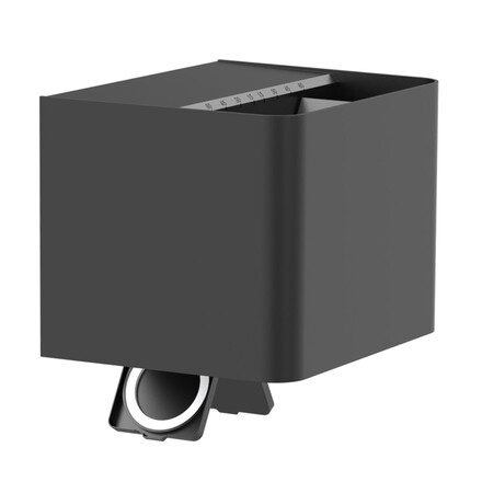 SLC venkovní nástěnné LED svítidlo Shadow se zásuvkami 787lm 2700/3000/4000K stmívatelné černé IP65