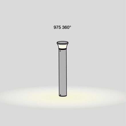SLC LED venkovní sloupkové svítidlo Faro 975mm Bollard černé 2323lm 2700/3200/4000K Ra80 nastavitelná intenzita IP66 360