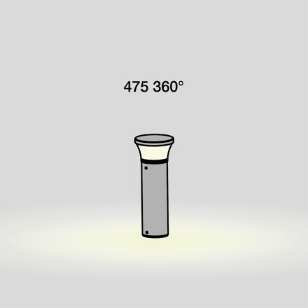 SLC LED venkovní sloupkové svítidlo Faro 475mm Bollard černé 2323lm 2700/3200/4000K Ra80 nastavitelná intenzita IP66 360