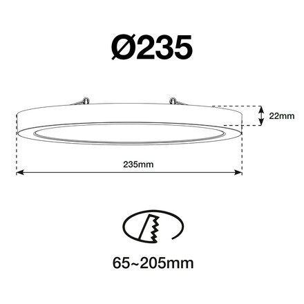 SLC vestavné stropní LED svítidlo Essentia 16 W 220-240 V stmívatelné 2700/3200/4000 K 235 mm