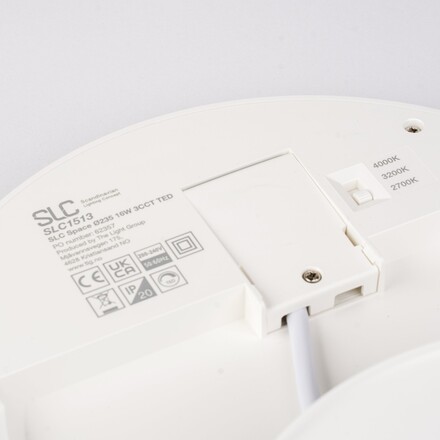 SLC stropní LED svítidlo Space 235 mm bílé 1710lm 2700/3200/4000K stmívatelné IP20 opál