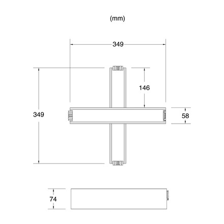SLC LED svítidlo Click 349 X-spojka černá 1800-1950lm 3000/4000K Ra80 DALI IP20