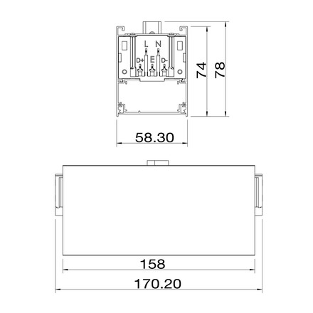 SLC LED svítidlo Click středové napájení BK černé DALI IP20