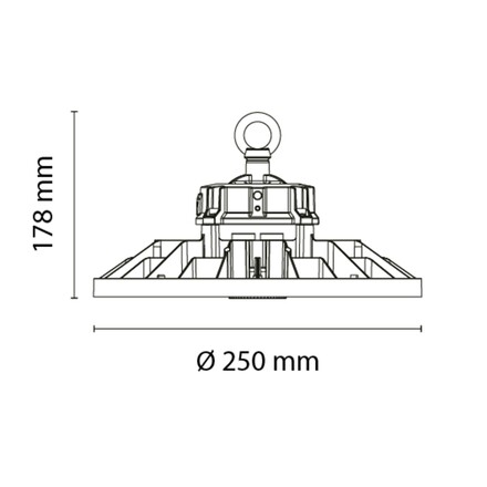SLC LED průmyslové highbay svítidlo Force pr.250 černé 18065lm 4000K Ra80 IP65 120°