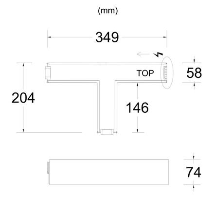 SLC LED svítidlo Click T-spojka levá černá 1540lm 3000/4000K Ra90 DALI IP20