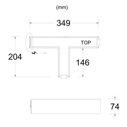 SLC LED svítidlo Click T-spojka pravá bílá 1540lm 3000K/4000K Ra90 DALI IP20