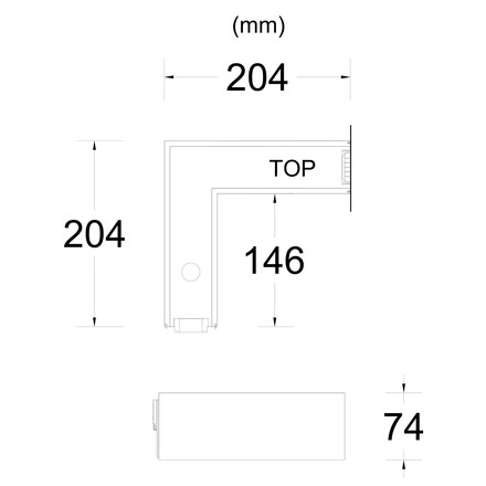 SLC LED svítidlo Click rohová spojka pravá vč. napájení bílá 1200-1300lm 3000K/4000K Ra90 DALI IP20