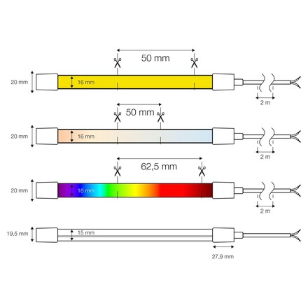 LED pásek SLC NEON FLEX TOP 4000K 15W 1147LM 1-14M IP67