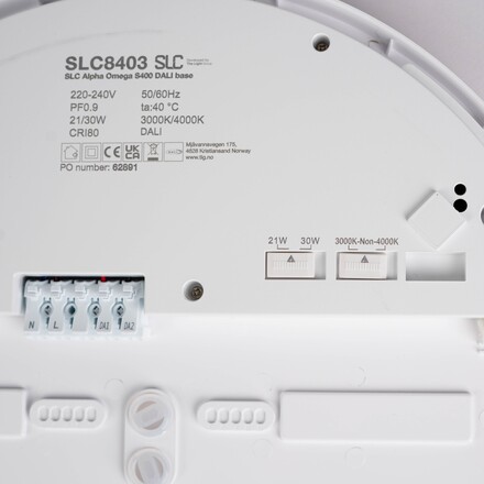 SLC LED stropní svítidlo Omega S400 bílé 2689/3751lm 3000/4000K Ra80 DALI IP54