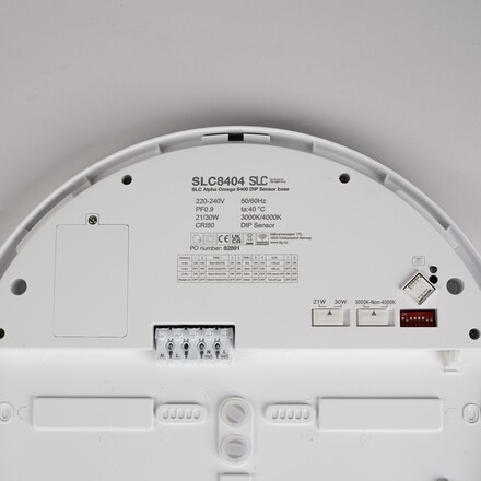 SLC LED stropní svítidlo Omega S400 bílé 2689/3751lm 3000/4000K Ra80 MW pohybový senzor Master IP54