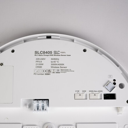 SLC LED stropní svítidlo Omega Wireless S400 bílé 3751lm 2689/3751lm 3000/4000K Ra80 MW pohybový senzor IP54