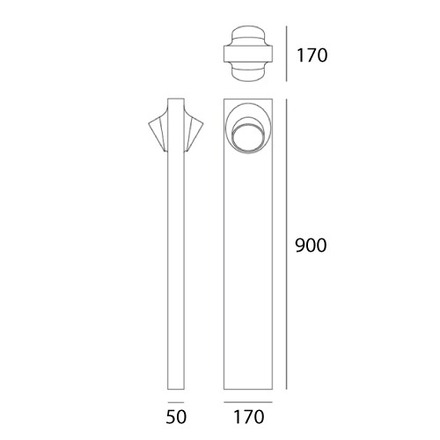Artemide venkovní LED sloupek Ciclope Floor 90 Bilaterale 13 W 220-240 V 3000K
