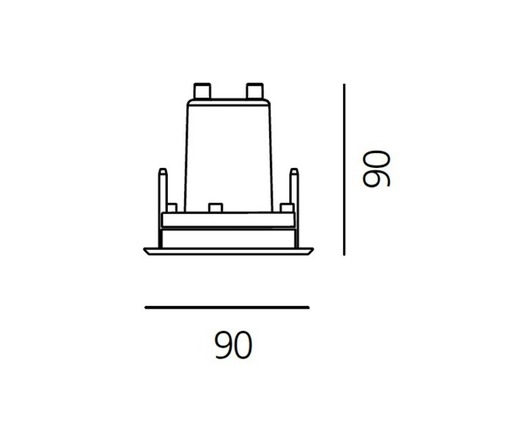 Artemide vestavné LED svítidlo Ego 90 Square 3,5 W 3000K IK10