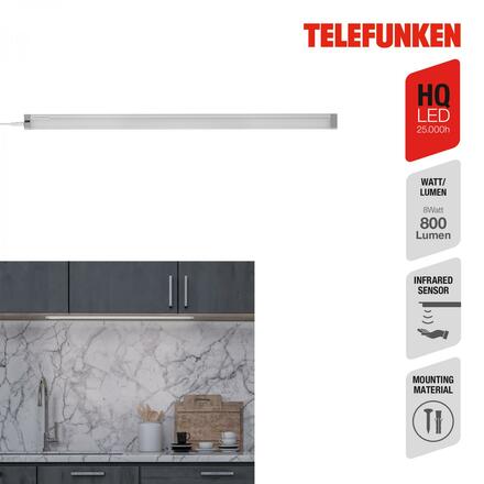 BRILONER TELEFUNKEN LED skříňkové svítidlo 57,3 cm 8W 800lm stříbrná TF 201504TF