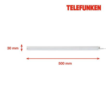 BRILONER TELEFUNKEN CCT svítidlo pod skříňku s čidlem, 50 cm, 5,5 W, 520 lm, bílé TF 202706TF