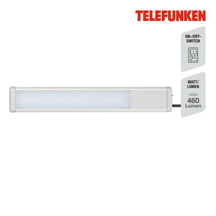 BRILONER TELEFUNKEN LED skříňkové svítidlo 31,5 cm 4W 460lm stříbrná TF 203704TF