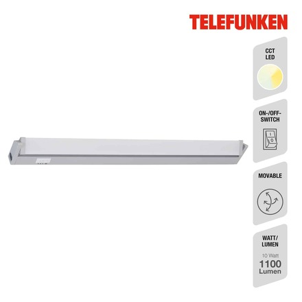 BRILONER TELEFUNKEN LED skříňkové svítidlo 54,5 cm 6,5W 700lm šedá TF 205104TF