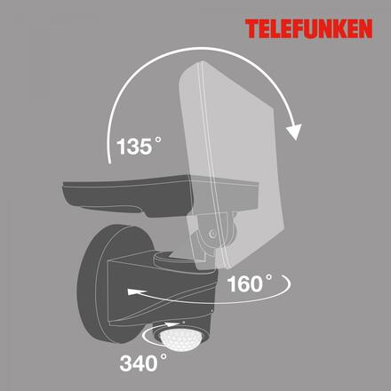 BRILONER TELEFUNKEN LED venkovní svítidlo 24 cm 16W 1600lm černá TF 304305TF