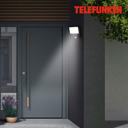 BRILONER TELEFUNKEN LED venkovní bodové svítidlo s čidlem, 26,3 cm, 20 W, černá TF 304405TF