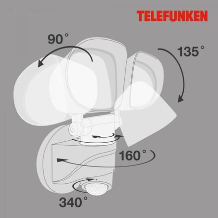 BRILONER TELEFUNKEN LED venkovní svítidlo 25,8 cm 2x10W 1000lm bílé TF 304606TF