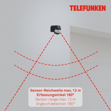 BRILONER TELEFUNKEN pohybové čidlo 7,7 cm černá TF 306405TF