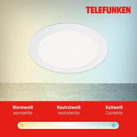TELEFUNKEN LED Smart vestavné svítidlo pr. 17 cm 12W 1200lm bílé 309406TF