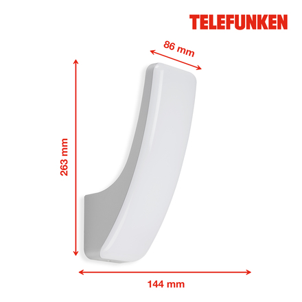 BRILONER TELEFUNKEN LED venkovní svítidlo 26,3 cm 15W 1800lm stříbrná TF 311604TF