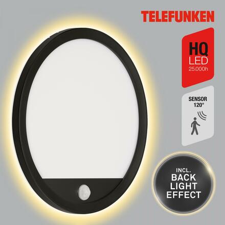 BRILONER TELEFUNKEN LED venkovní svítidlo pr. 28 cm 15W 2000lm černá TF 313705TF