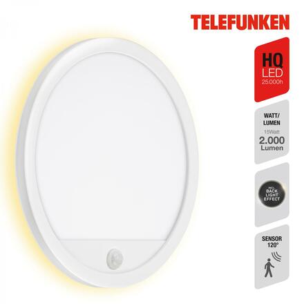 BRILONER TELEFUNKEN LED venkovní svítidlo pr. 28 cm 15W 2000lm bílé TF 313706TF