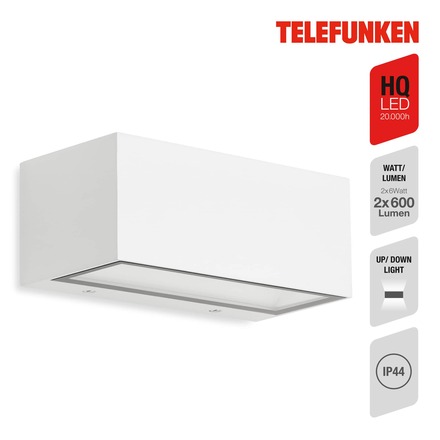 BRILONER TELEFUNKEN LED venkovní svítidlo 18,5 cm 12W 1300lm bílé TF 314406TF